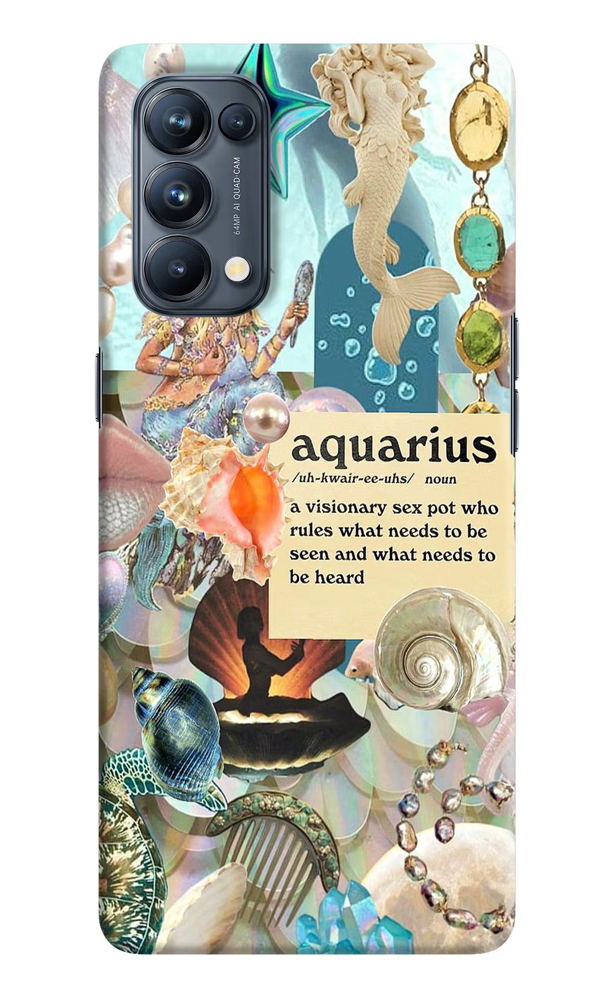 Aquarius Zodiac Oppo Reno5 Pro 5G Hard Case Back Cover by Casekaro