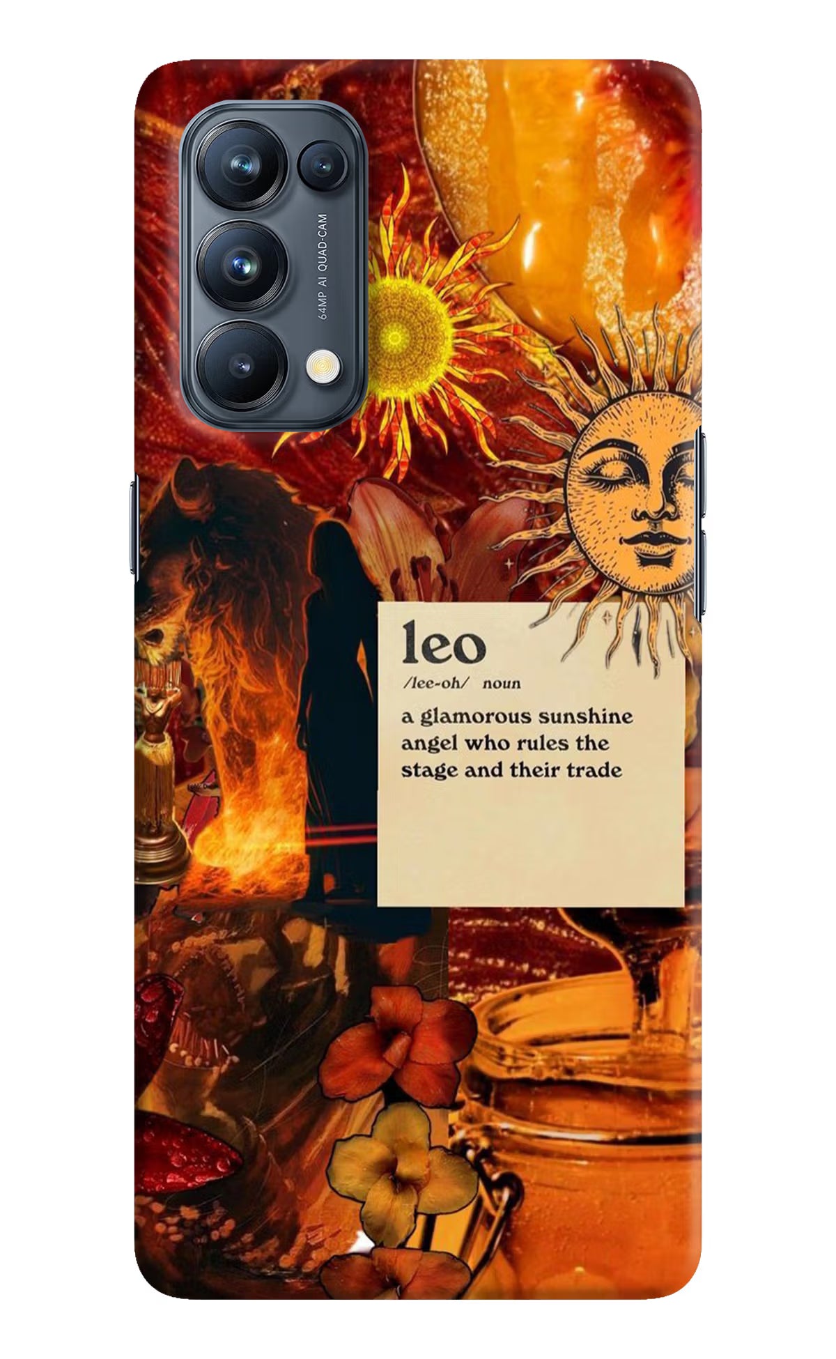Leo Zodiac Oppo Reno5 Pro 5G Hard Case Back Cover by Casekaro