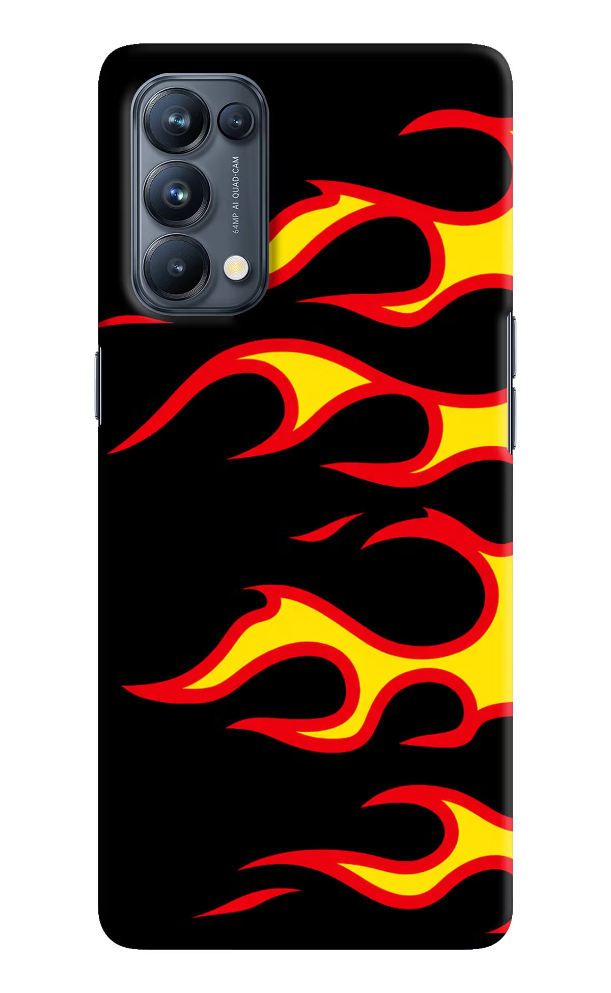 Side Sweep Flames Oppo Reno5 Pro 5G Hard Case Back Cover by Casekaro