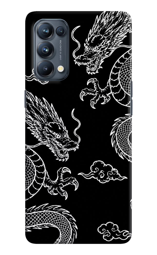 Twin Dragons Oppo Reno5 Pro 5G Hard Case Back Cover by Casekaro