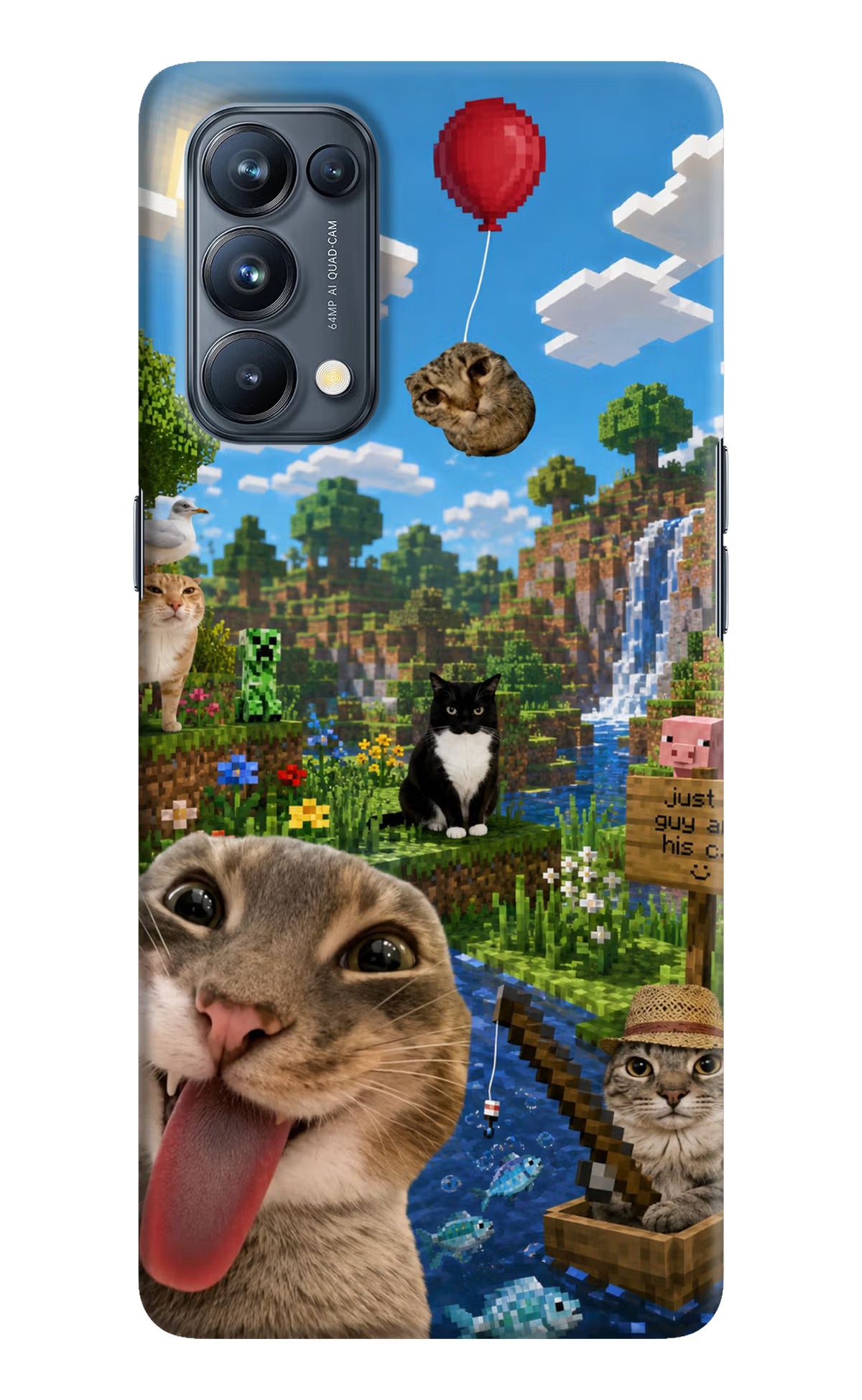 Minecraft Cat Chaos Oppo Reno5 Pro 5G Back Cover
