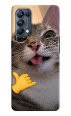 Silly Cat Call Oppo Reno5 Pro 5G Hard Case Back Cover by Casekaro