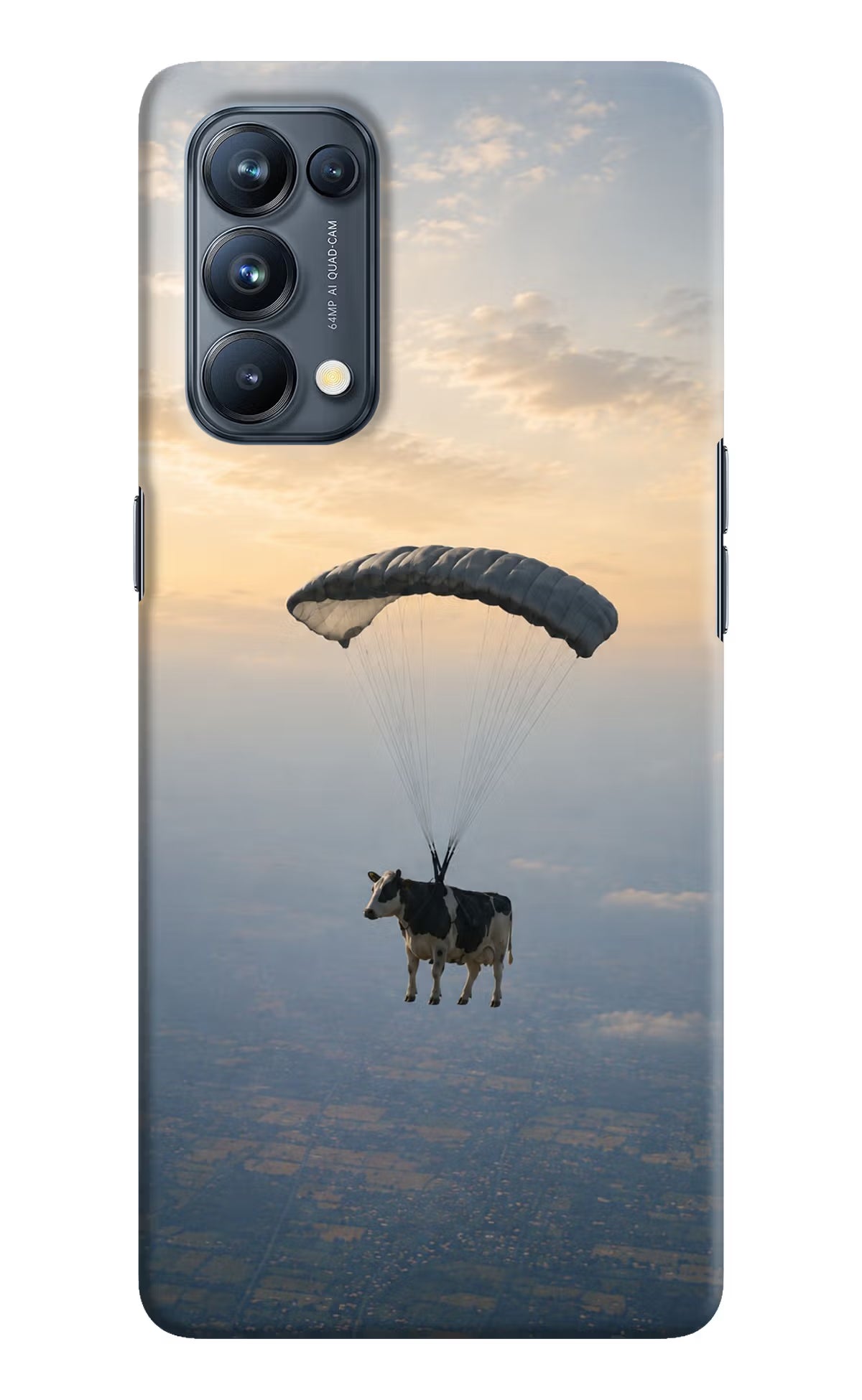 Skydiving Cow Oppo Reno5 Pro 5G Back Cover