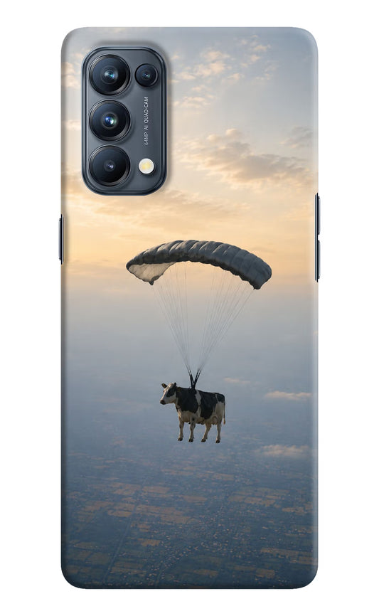 Skydiving Cow Oppo Reno5 Pro 5G Hard Case Back Cover by Casekaro
