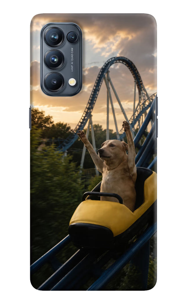Rollercoaster Dog Oppo Reno5 Pro 5G Hard Case Back Cover by Casekaro