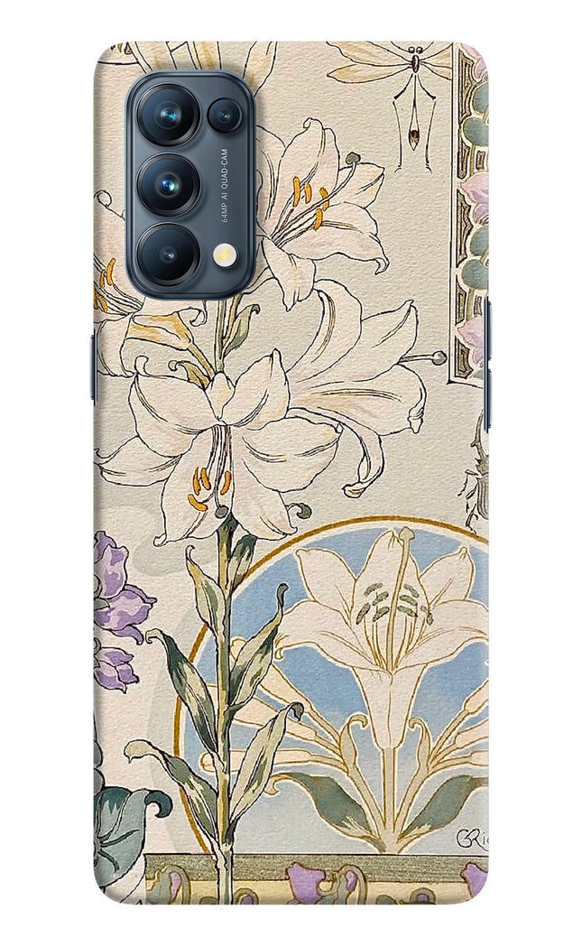 White Lily Oppo Reno5 Pro 5G Hard Case Back Cover by Casekaro
