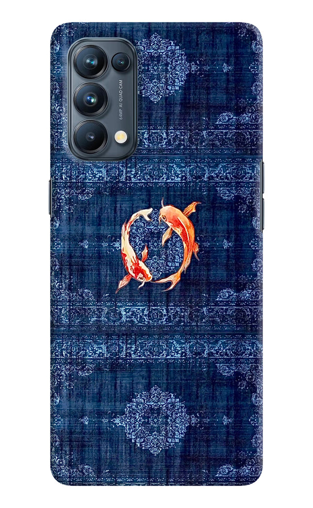 Koi Blue Oppo Reno5 Pro 5G Hard Case Back Cover by Casekaro
