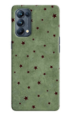 Green Stars Oppo Reno5 Pro 5G Hard Case Back Cover by Casekaro