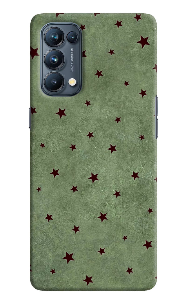 Green Stars Oppo Reno5 Pro 5G Hard Case Back Cover by Casekaro