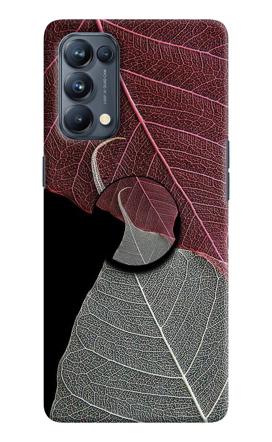 Leaf Pattern Oppo Reno5 Pro 5G Pop Case by Casekaro