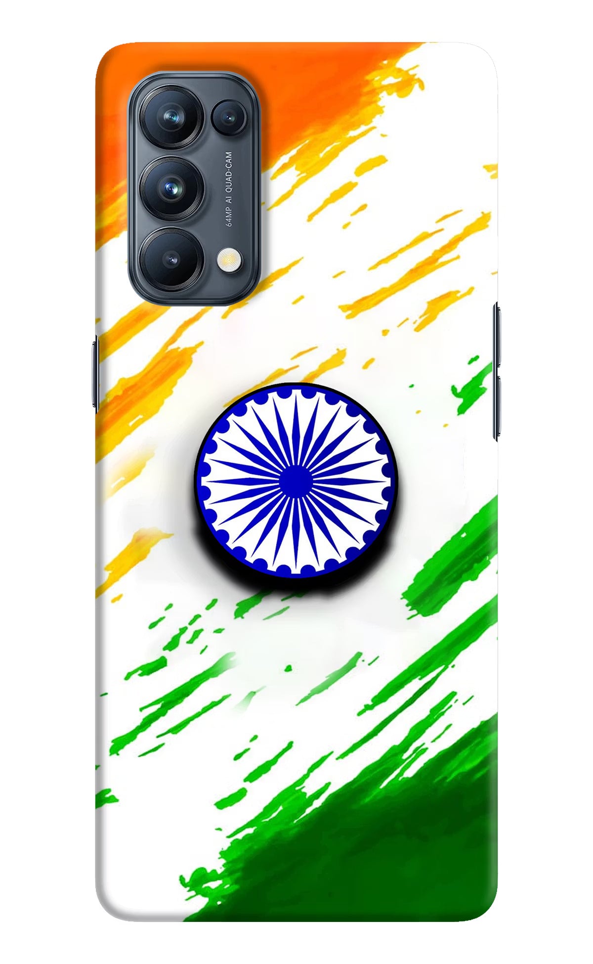 Indian Flag Ashoka Chakra Oppo Reno5 Pro 5G Pop Case by Casekaro