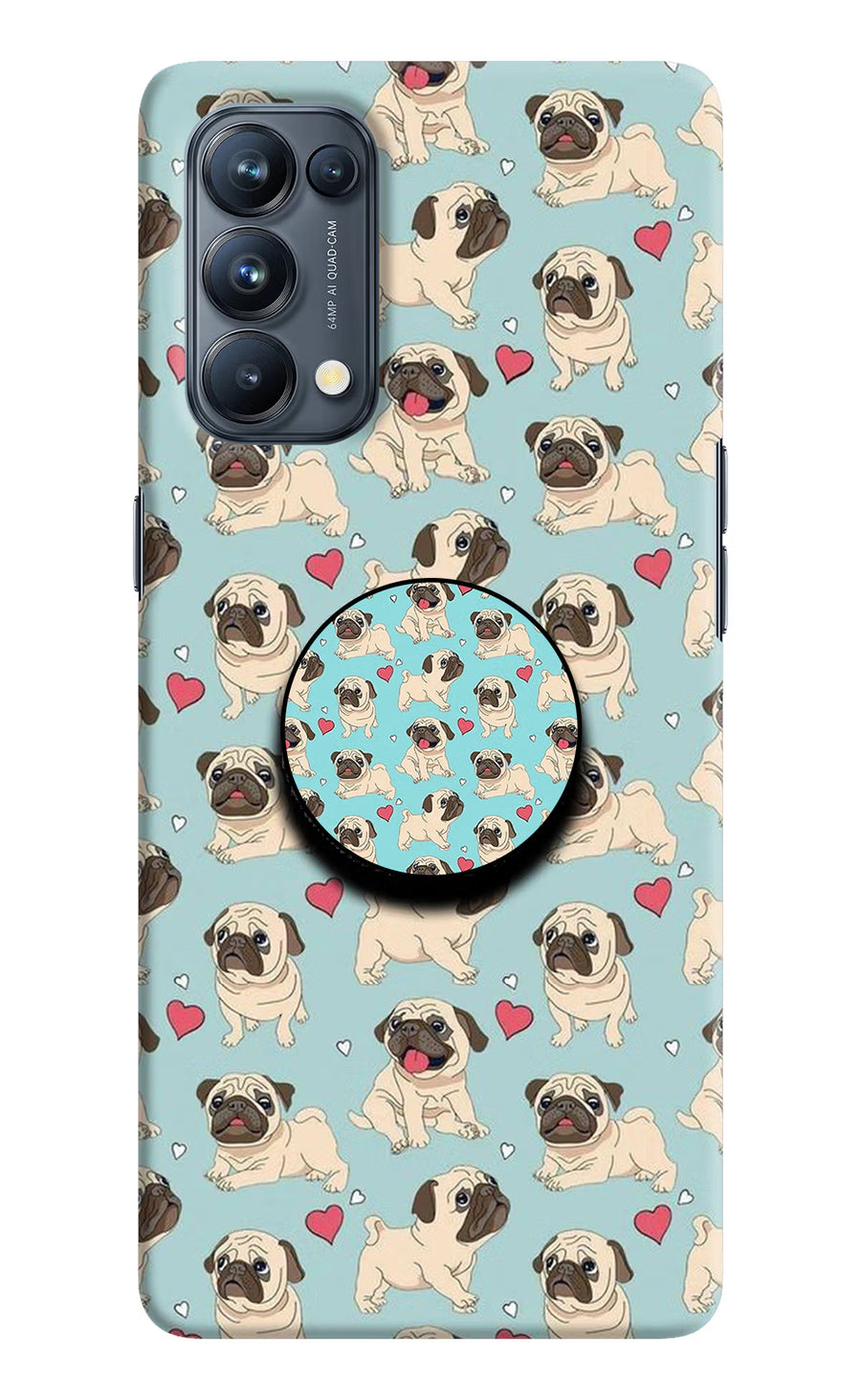 Pug Dog Oppo Reno5 Pro 5G Pop Case, Hard case