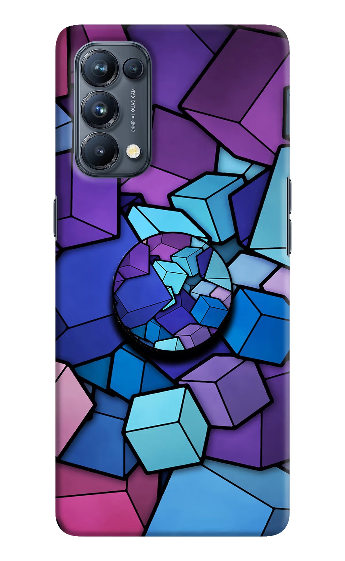 Cubic Abstract Oppo Reno5 Pro 5G Pop Case by Casekaro