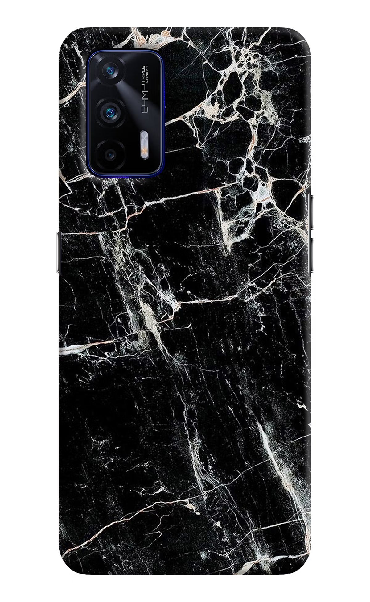 Black Marble Texture Realme GT 5G Hard Case Back Cover by Casekaro