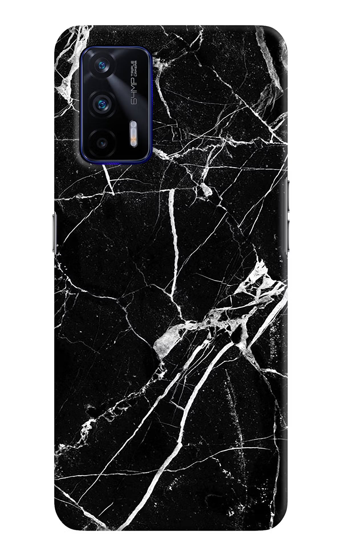 Black Marble Pattern Realme GT 5G Hard Case Back Cover by Casekaro