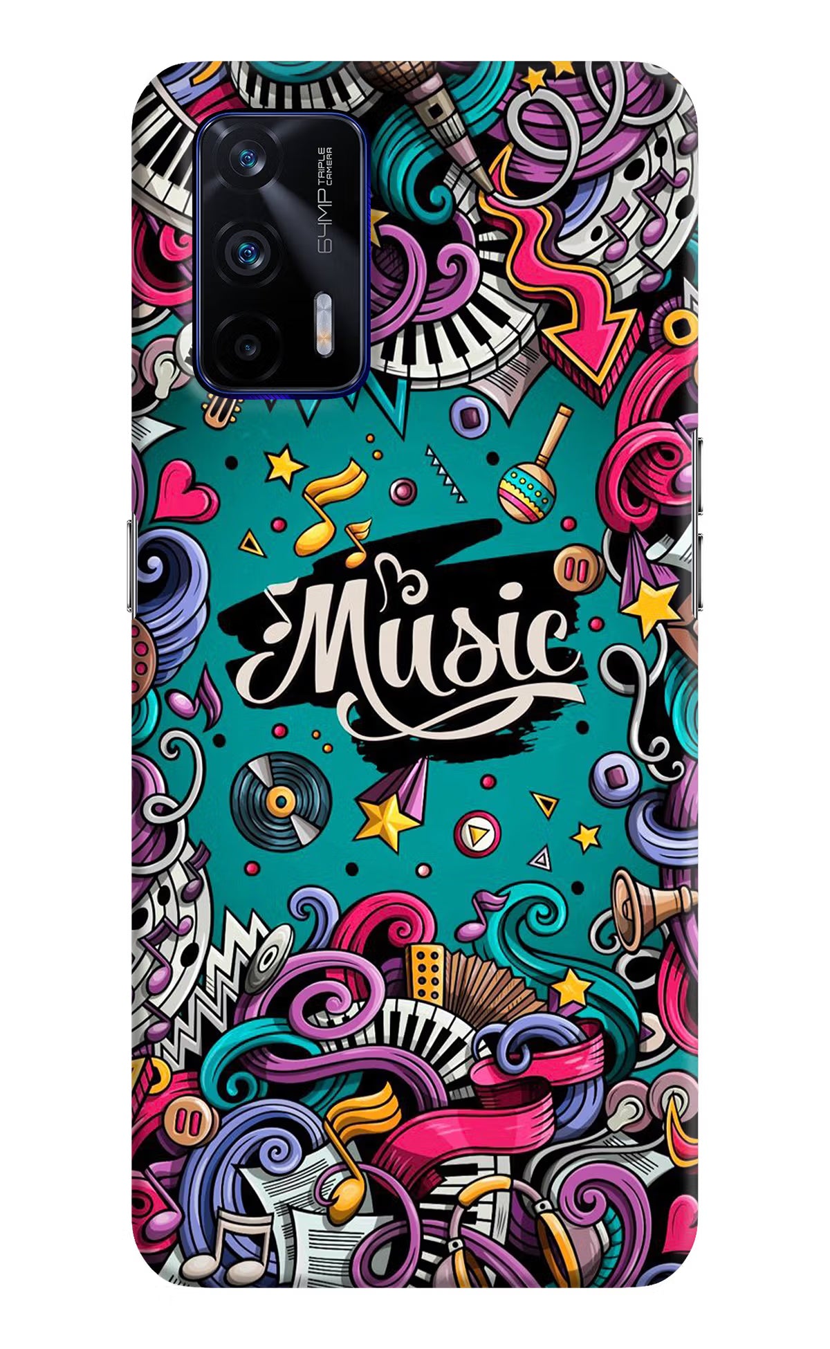 Music Graffiti Realme GT 5G Hard Case Back Cover by Casekaro