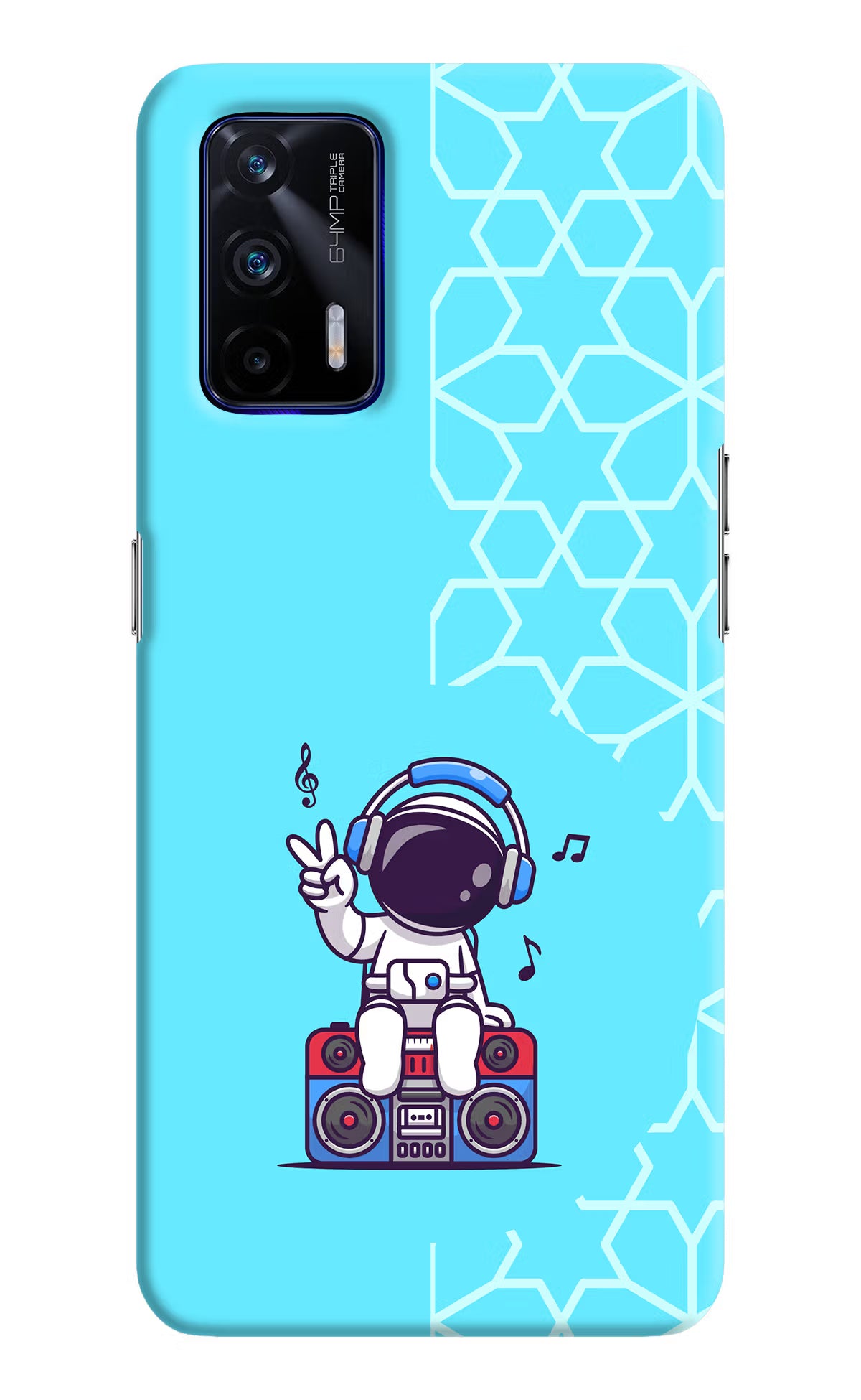 Cute Astronaut Chilling Realme GT 5G Hard Case Back Cover by Casekaro