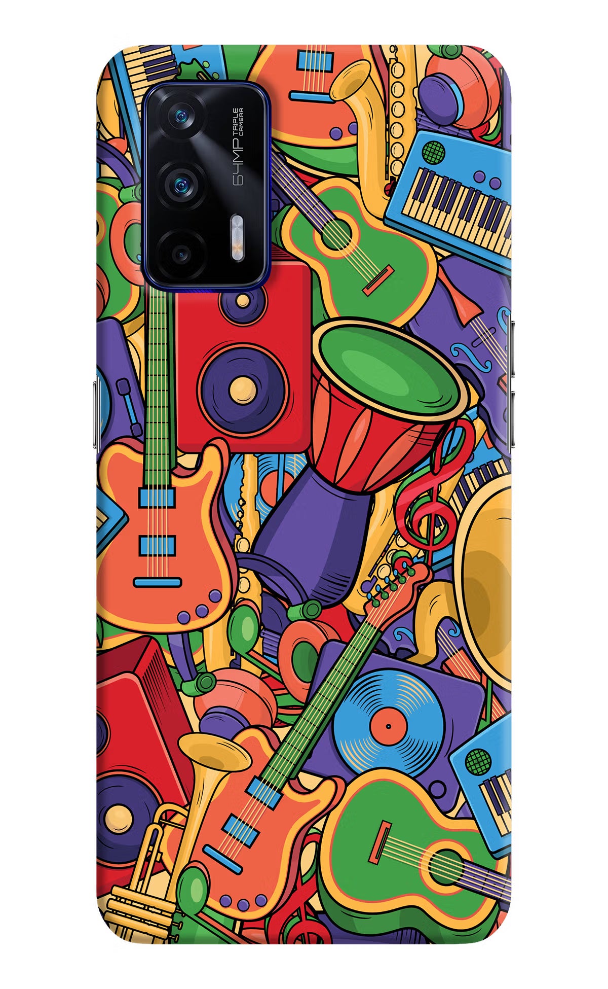 Music Instrument Doodle Realme GT 5G Hard Case Back Cover by Casekaro