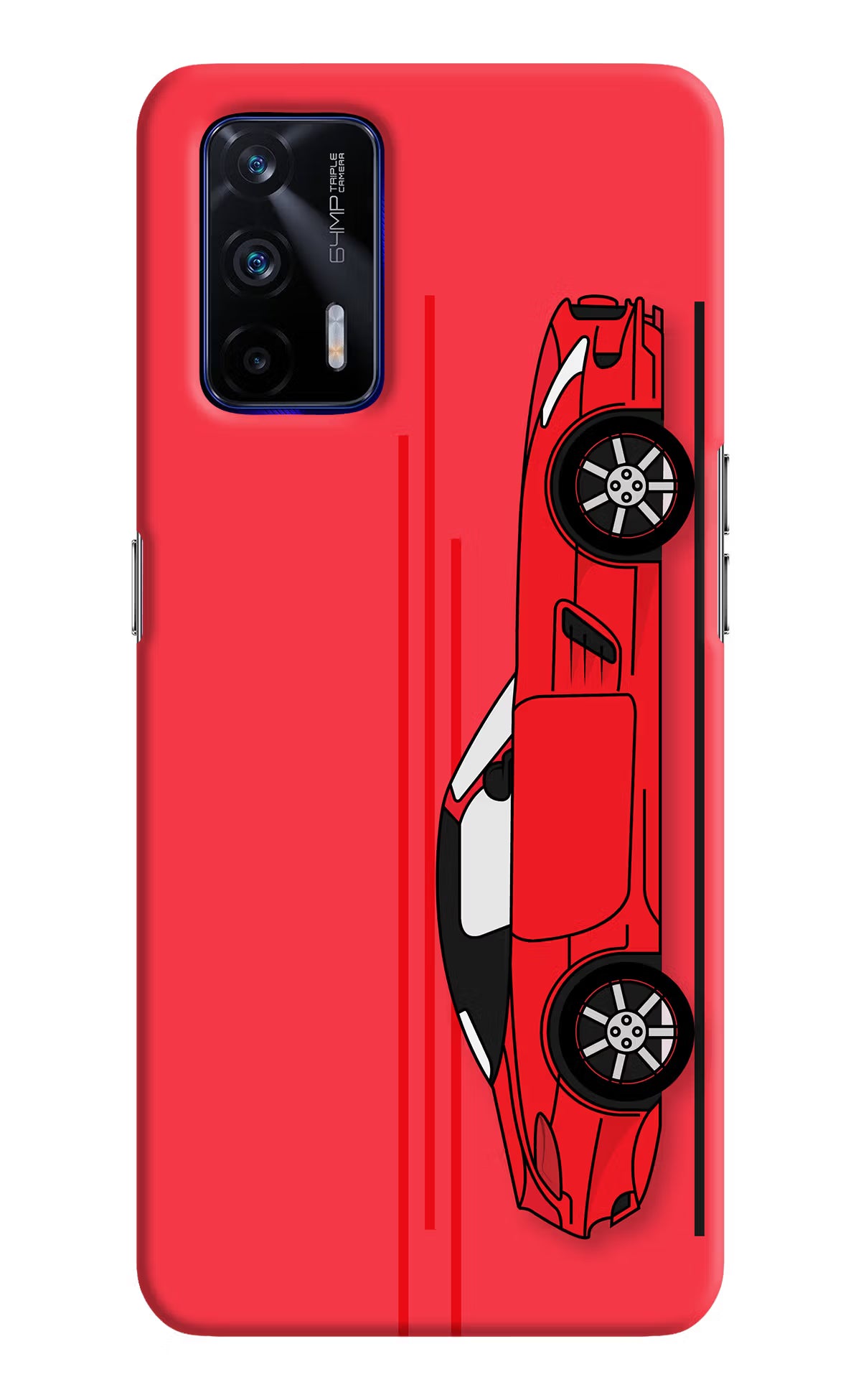 Red Velocity Realme GT 5G Hard Case Back Cover by Casekaro