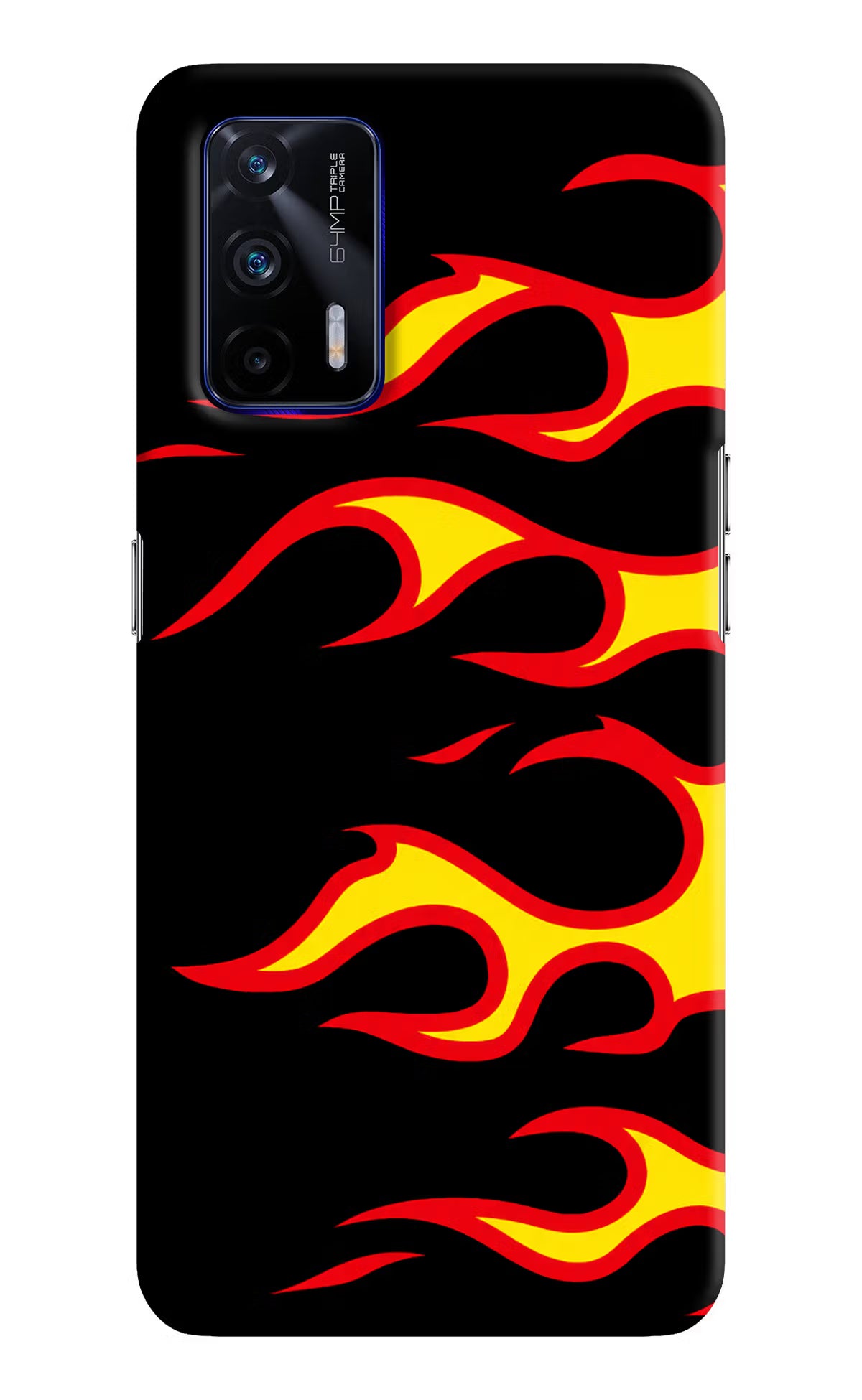 Side Sweep Flames Realme GT 5G Hard Case Back Cover by Casekaro