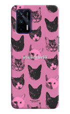 Pink Cats Realme GT 5G Hard Case Back Cover by Casekaro