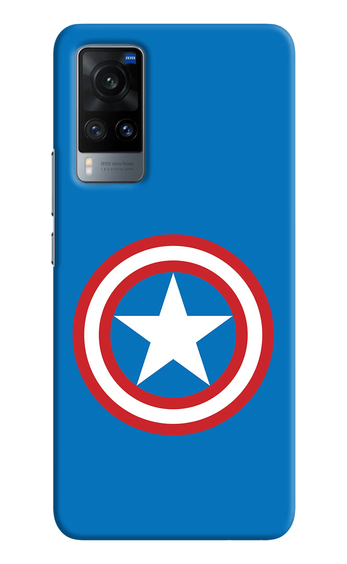 Captain America Logo Vivo X60 Hard Case Back Cover by Casekaro
