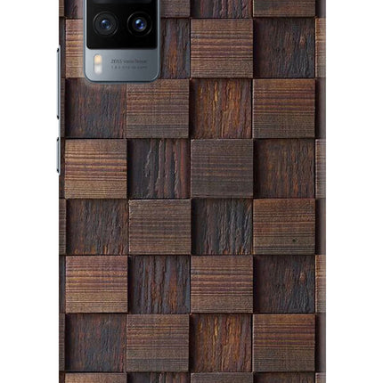 Wooden Cube Design Vivo X60 Hard Case Back Cover by Casekaro