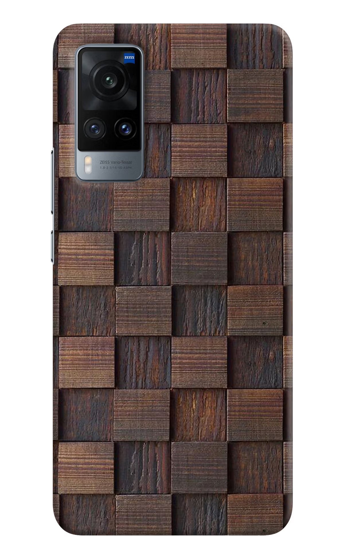 Wooden Cube Design Vivo X60 Hard Case Back Cover by Casekaro