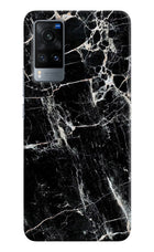 Black Marble Texture Vivo X60 Hard Case Back Cover by Casekaro