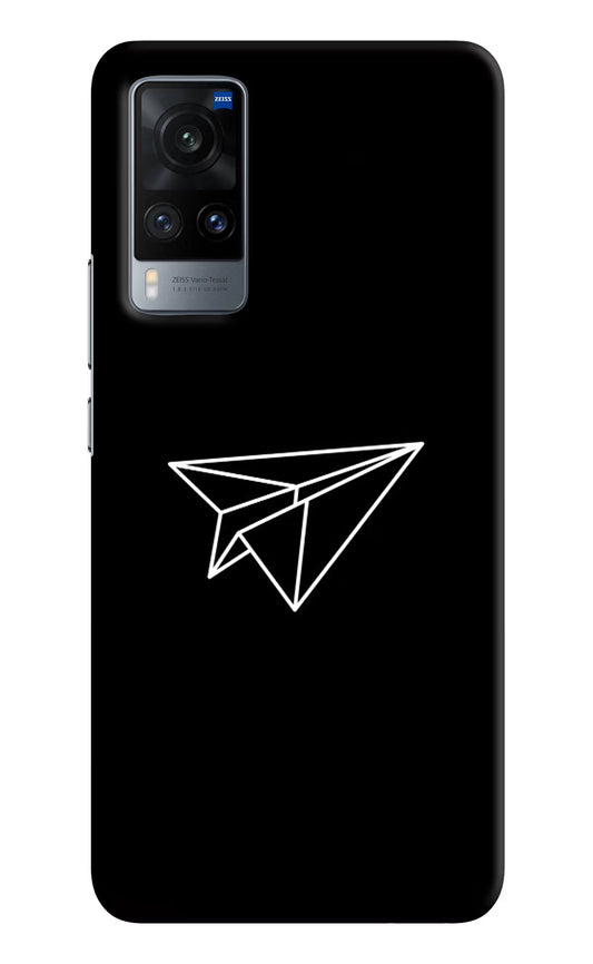 Paper Plane White Vivo X60 Hard Case Back Cover by Casekaro