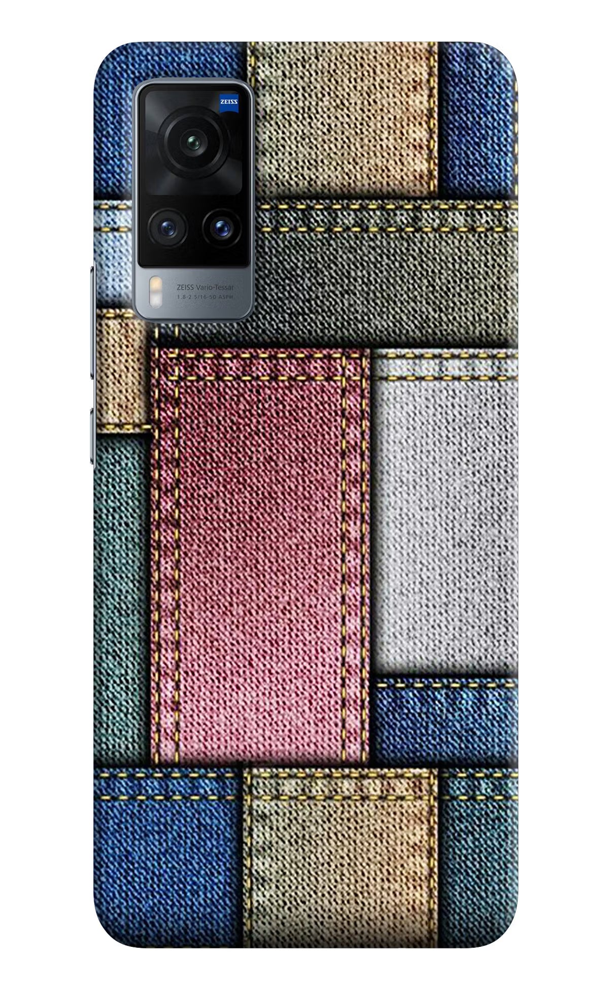 Multicolor Jeans Vivo X60 Hard Case Back Cover by Casekaro
