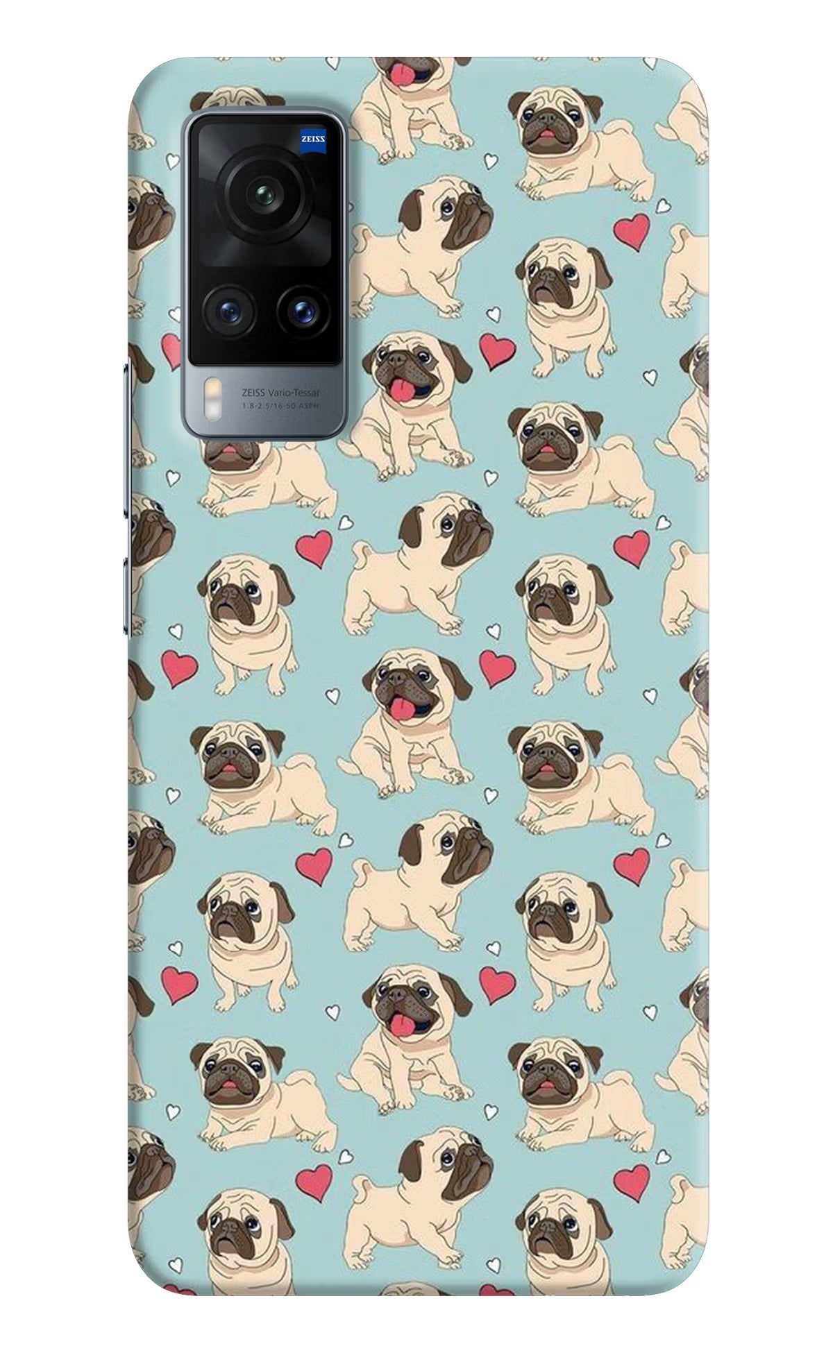 Pug Dog Vivo X60 Hard Case Back Cover by Casekaro