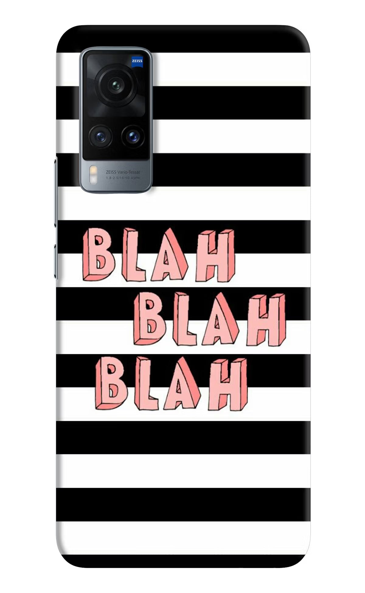 Blah Blah Blah Vivo X60 Hard Case Back Cover by Casekaro