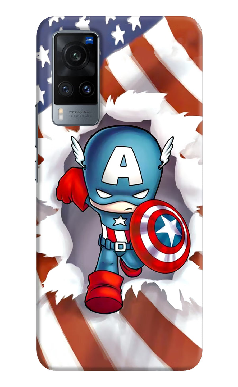 Captain America Vivo X60 Back Cover, Hard case