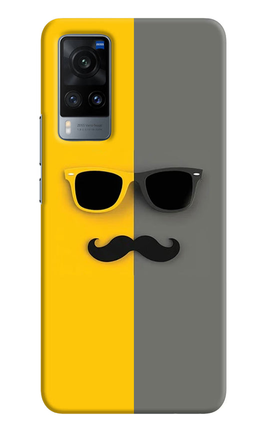 Sunglasses with Mustache Vivo X60 Hard Case Back Cover by Casekaro