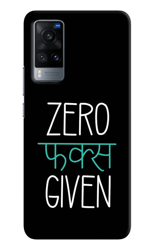 Zero Fucks Given Vivo X60 Hard Case Back Cover by Casekaro