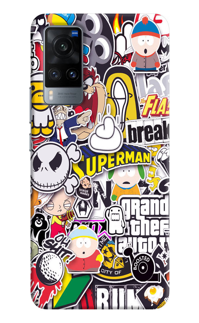 Sticker Bomb Vivo X60 Hard Case Back Cover by Casekaro