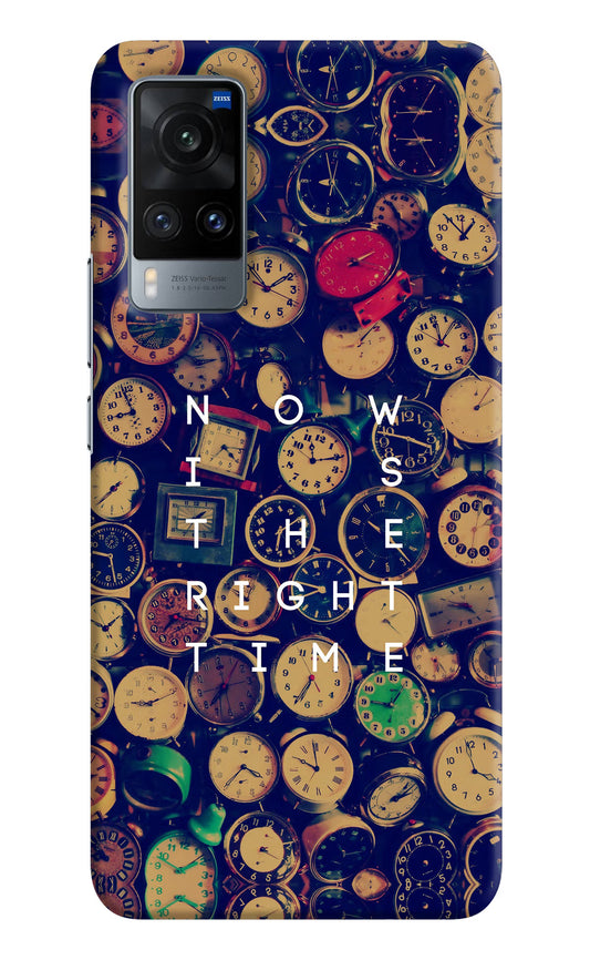 Now is the Right Time Quote Vivo X60 Hard Case Back Cover by Casekaro