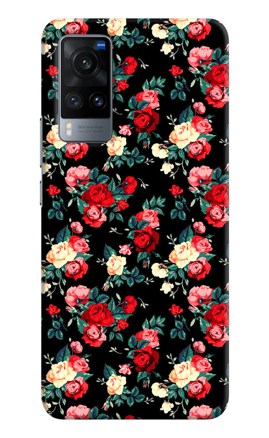 Rose Pattern Vivo X60 Hard Case Back Cover by Casekaro