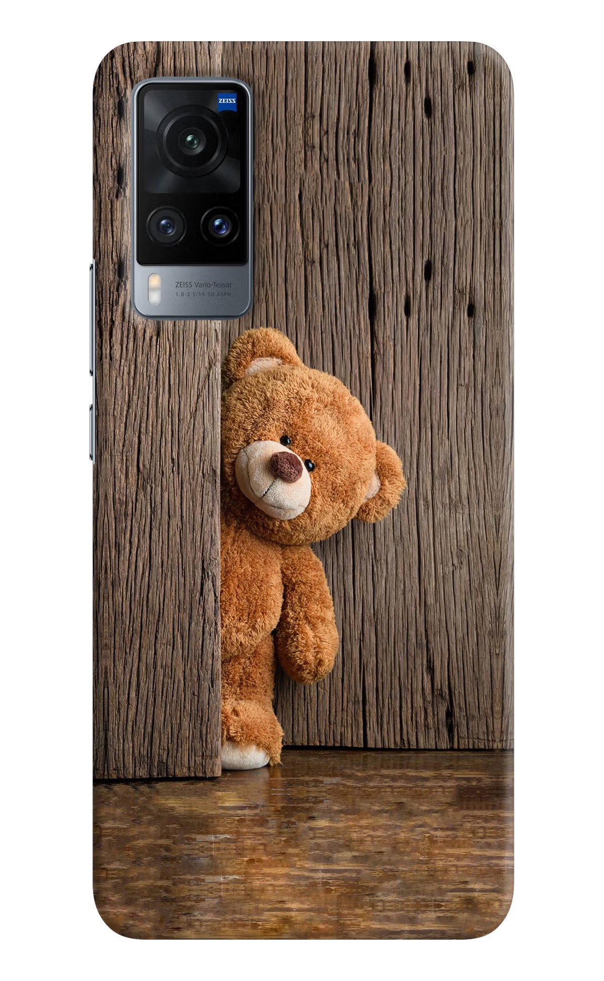 Teddy Wooden Vivo X60 Hard Case Back Cover by Casekaro