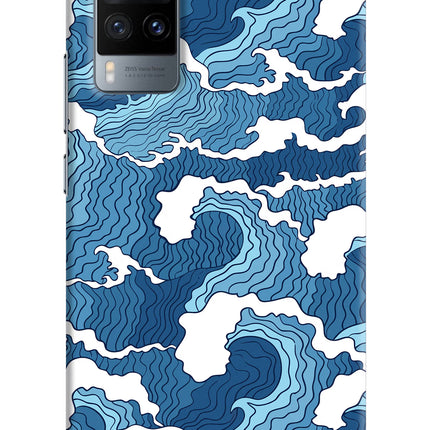 Blue Waves Vivo X60 Hard Case Back Cover by Casekaro