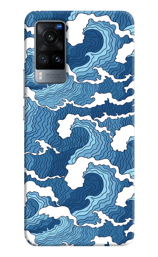 Blue Waves Vivo X60 Hard Case Back Cover by Casekaro