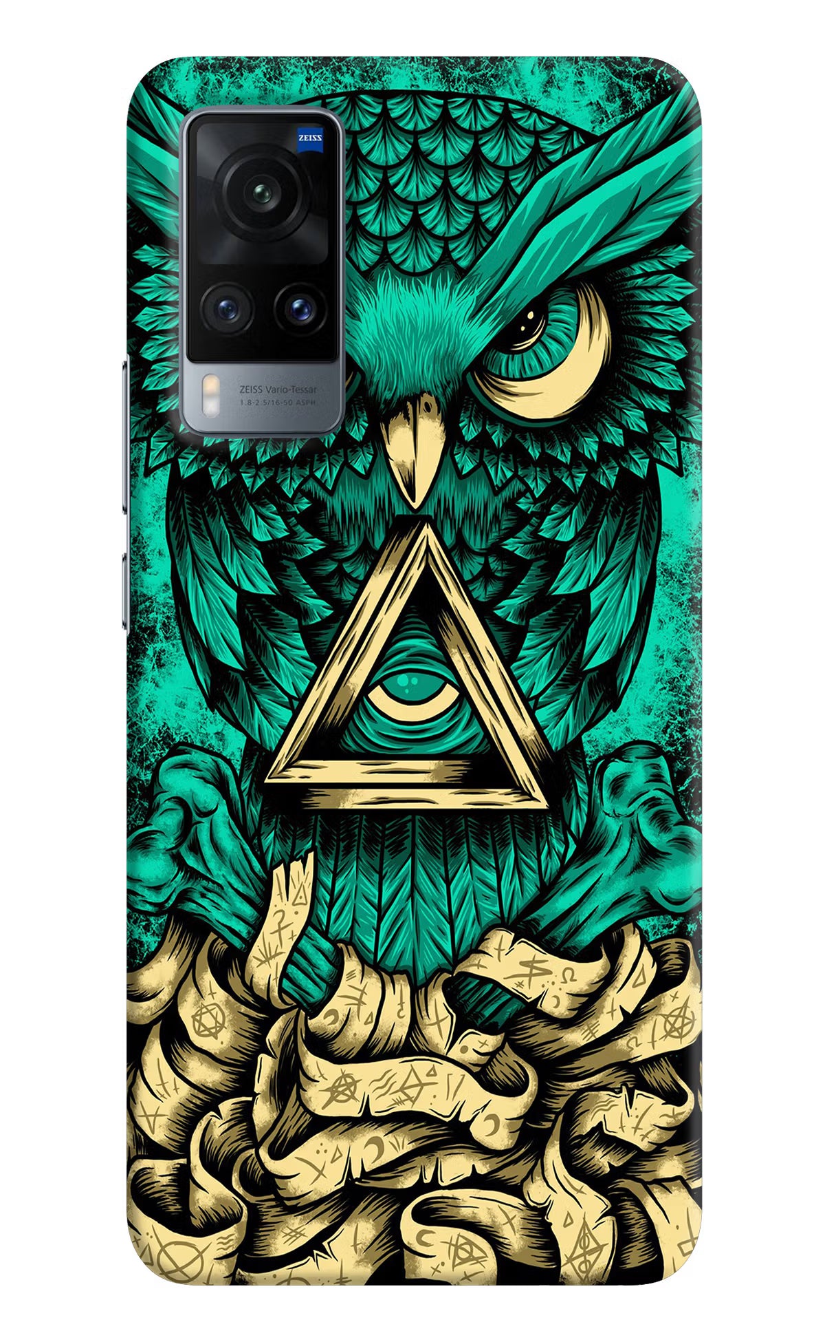 Green Owl Vivo X60 Hard Case Back Cover by Casekaro