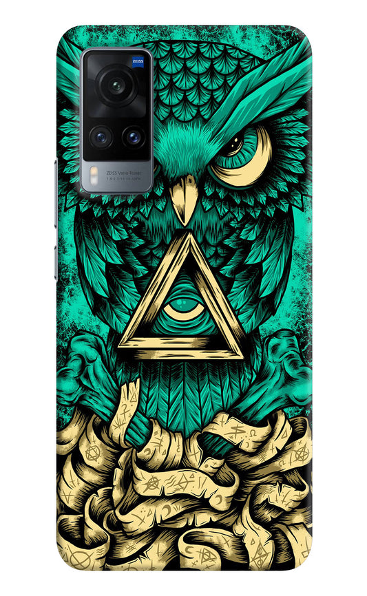Green Owl Vivo X60 Hard Case Back Cover by Casekaro