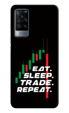 Eat Sleep Trade Repeat Vivo X60 Hard Case Back Cover by Casekaro