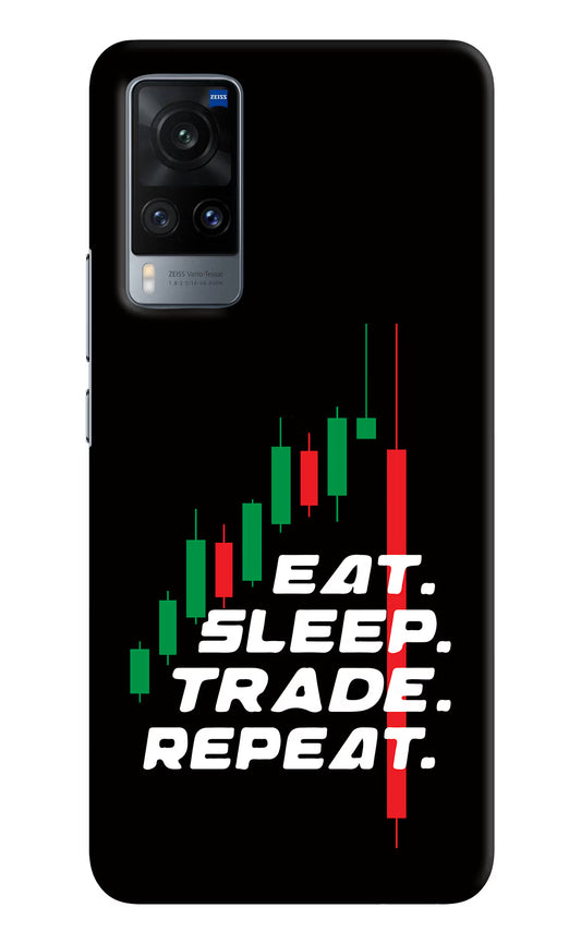 Eat Sleep Trade Repeat Vivo X60 Hard Case Back Cover by Casekaro