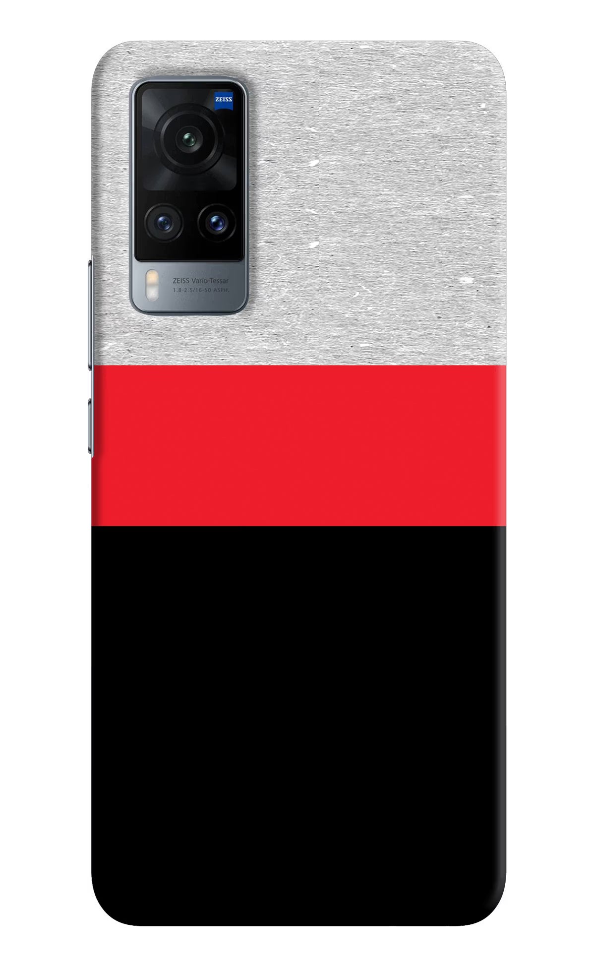 Tri Color Pattern Vivo X60 Hard Case Back Cover by Casekaro