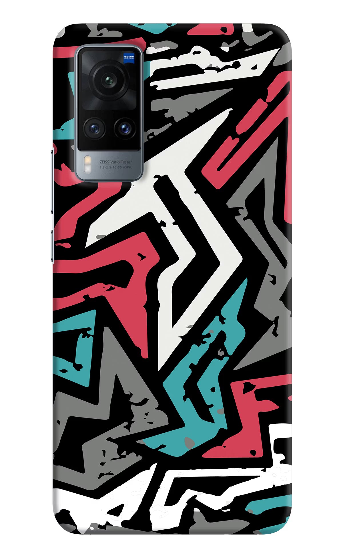 Geometric Graffiti Vivo X60 Hard Case Back Cover by Casekaro
