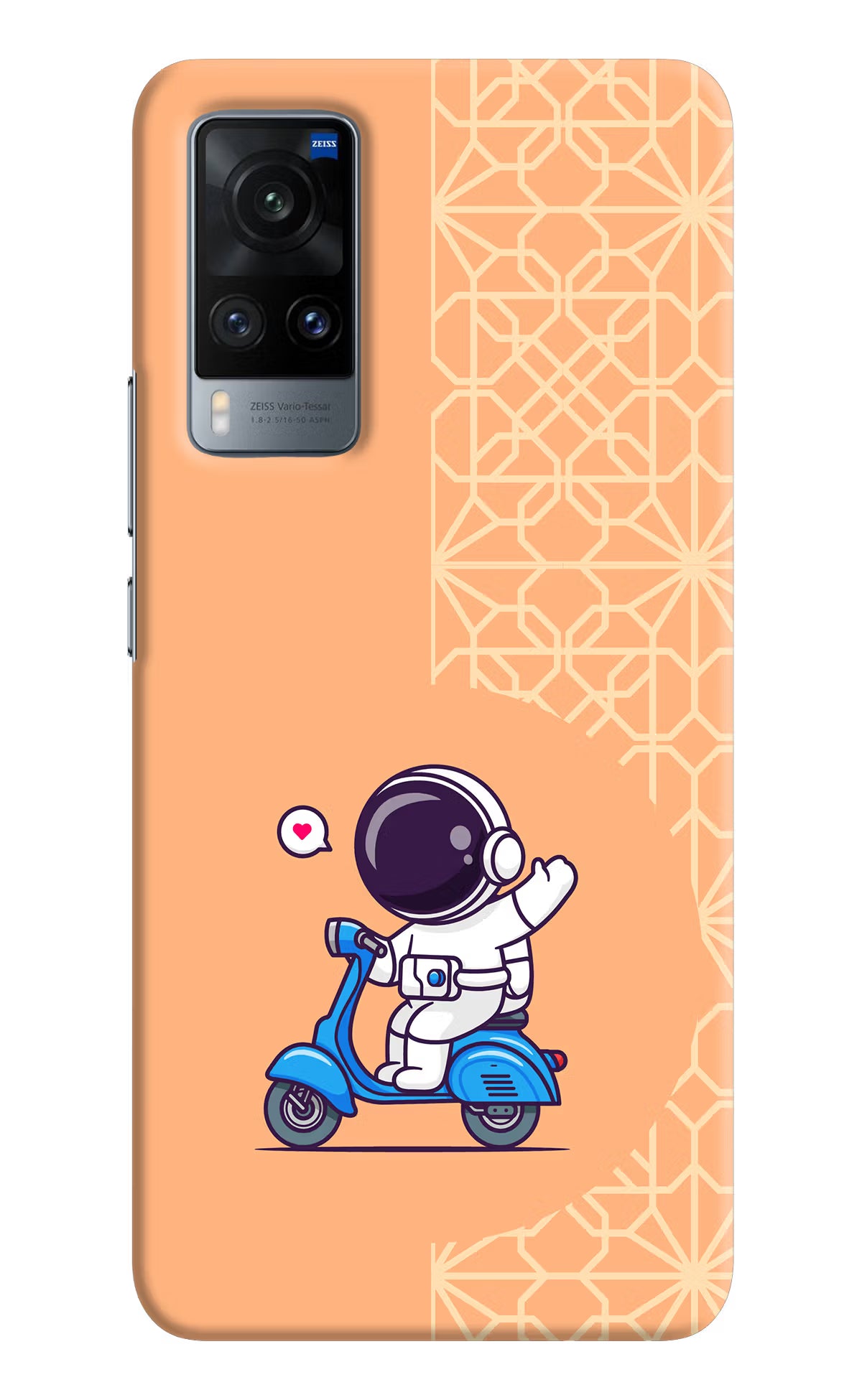Cute Astronaut Riding Vivo X60 Hard Case Back Cover by Casekaro