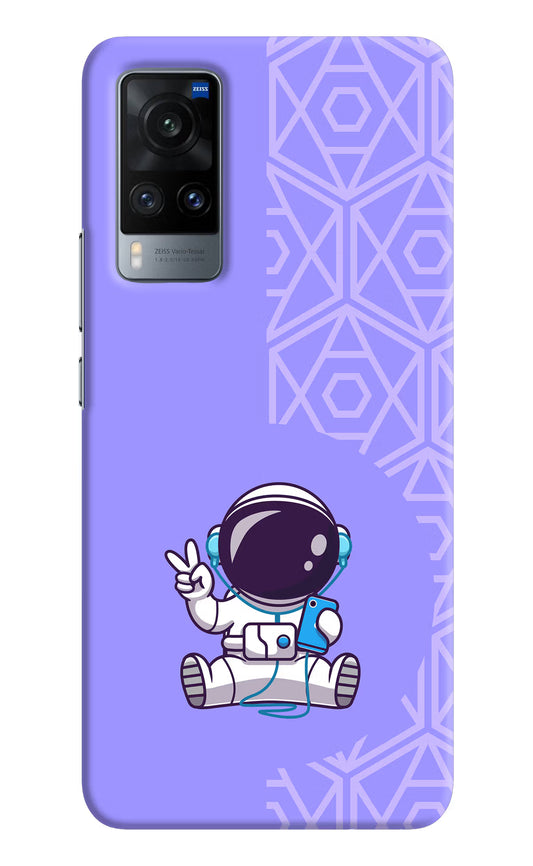 Cute Astronaut Chilling Vivo X60 Hard Case Back Cover by Casekaro